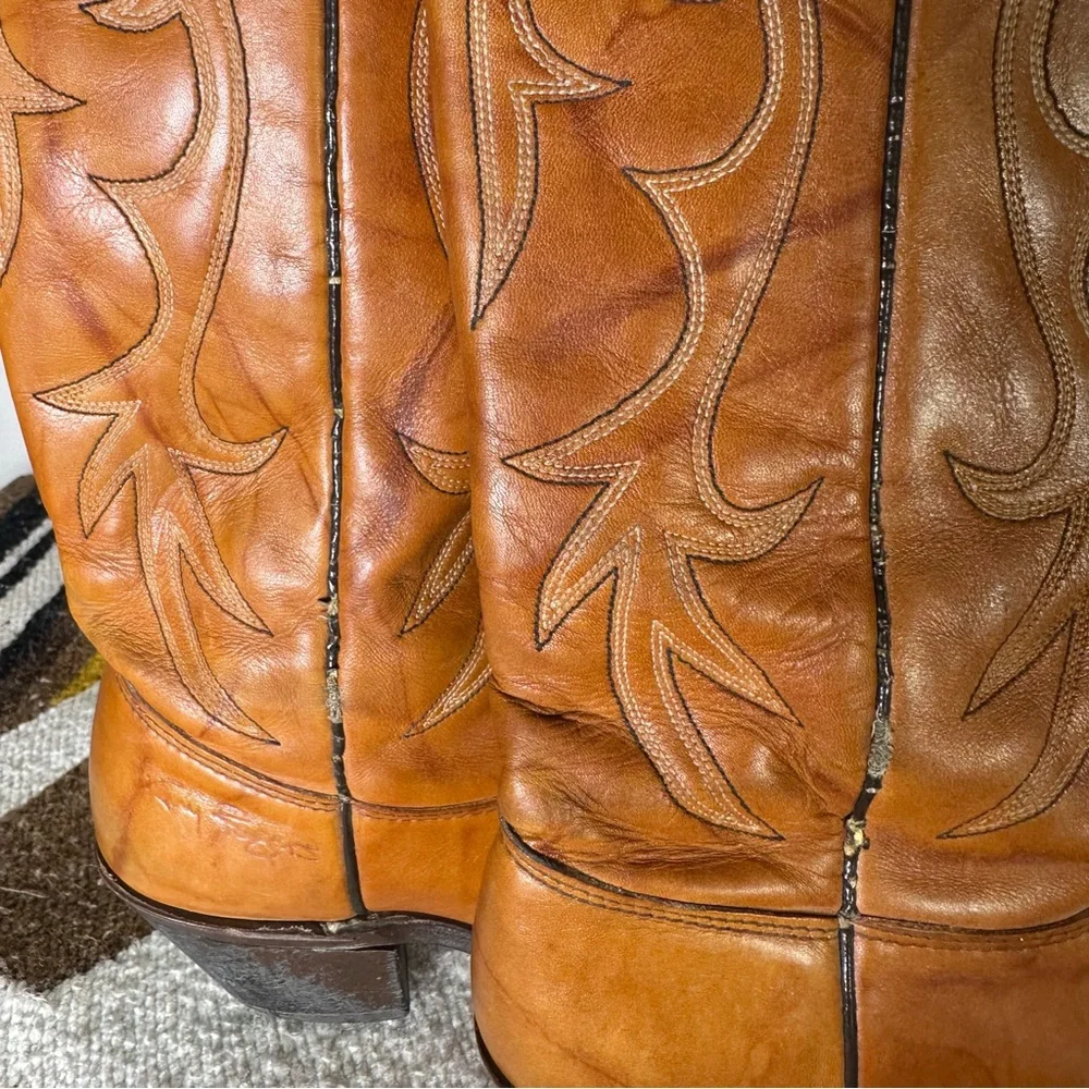 1980's Vintage Kenny Rogers Western Collection Brown Boots Size 6 D Style 70303 - Picture 4 of 11